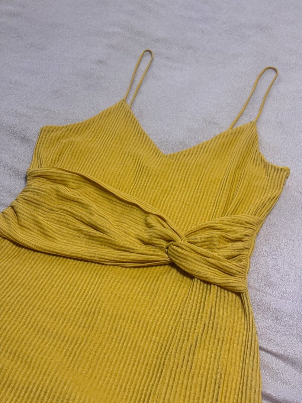 Mustard Yellow Maxi Dress with Adjustable Straps, Express Size M